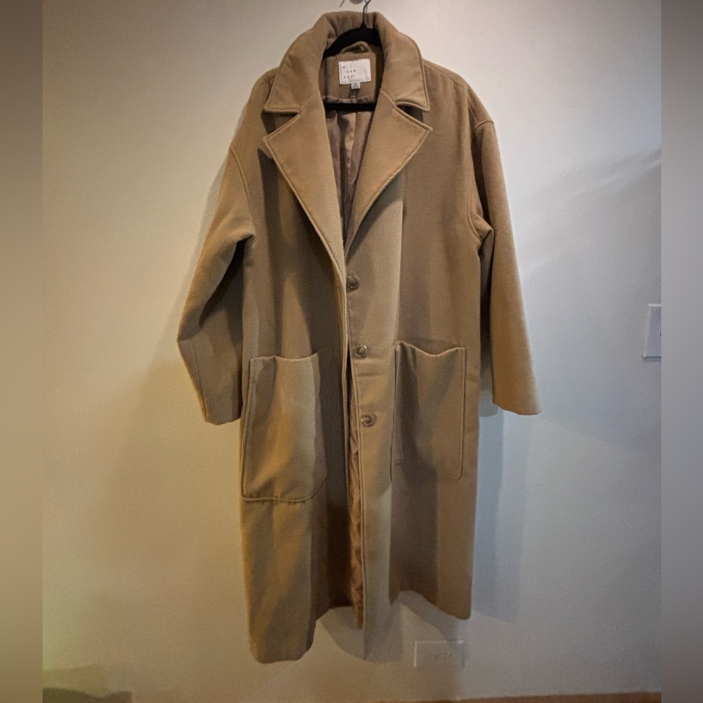 a new day Camel Long Pea Coat
